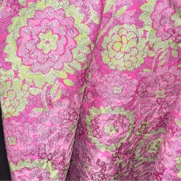 Lilly Pulitzer Vintage Hot Pink Floral Natalia Jacquard Strapless Dress, size 4 - Picture 4 of 10